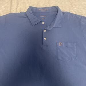 B. Draddy Men’s Polo Shirt Size XL Blue Performance Cotton Blend Pocket Logo